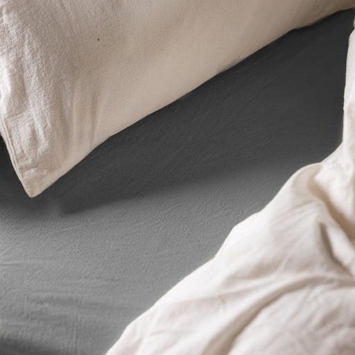 Hertex Haus bed Flint Pure Organic Fitted Sheet in Cotton, Flint, Natural, Laurel or Peat | King Size BBR03958