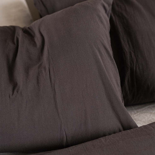 Hertex Haus bed Peat Pure Organic Pillowcase Set of 2 in Flint, Laurel or Peat | King Size BBR03972