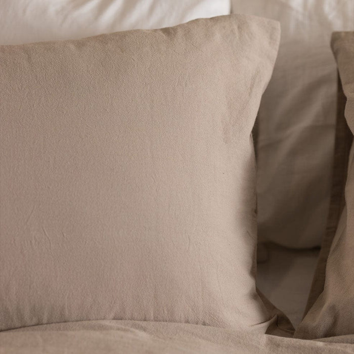 Hertex Haus bed Natural Pure Organic Pillowcase Set of 2 in Flint, Laurel, Natural or Peat | Standard Size BBR03975