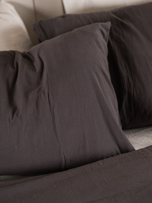 Hertex Haus bed Peat Pure Organic Pillowcase Set of 2 in Flint, Laurel, Natural or Peat | Standard Size BBR03976