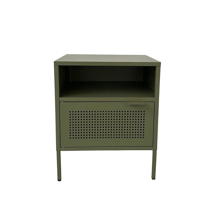elevenpast Abruzzo Green Luigi Metal Side Table Cabinet BC03