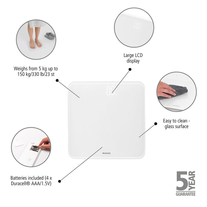 Brabantia Digital Bathroom Scale Digital Bathroom Scale - Dark Grey | White