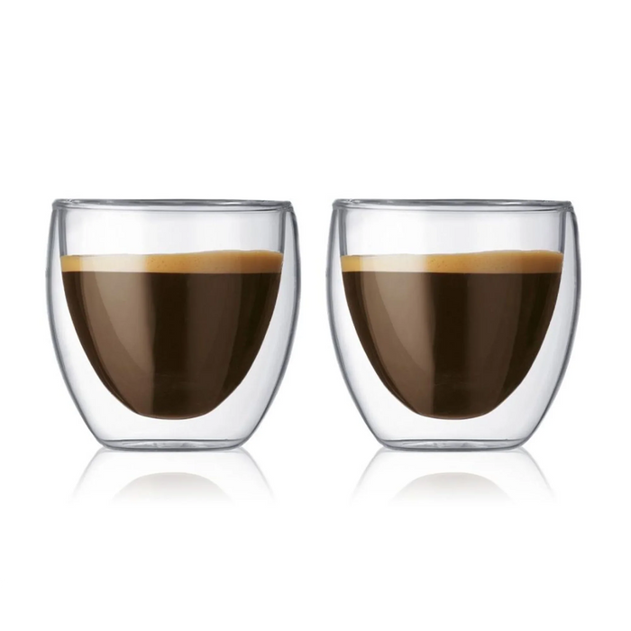 elevenpast tumblers Bodum Pavina Double Wall Glass Extra Small 0.08L | 2 Piece Set BD4557-10/6