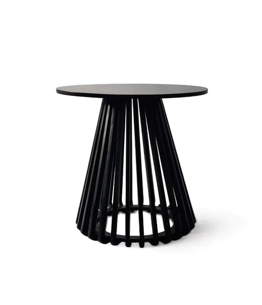 elevenpast Side Table Birch Ribbed Side Table Black BIRCHRIBBEDSIDEB
