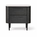elevenpast Bedside Pedestal Noir Curved Bedside Table - Black | Dark Brown