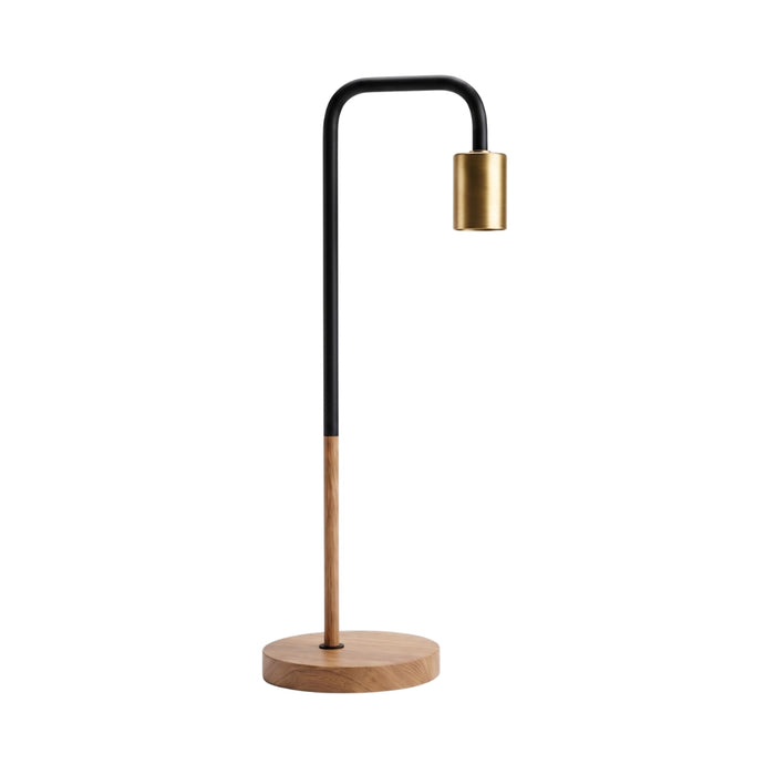 Black Wood and Gold Minimalist Desk Lamps – Set of 2