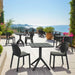 elevenpast Chairs Nora Stackable Outdoor Side Chair – Black | Taupe