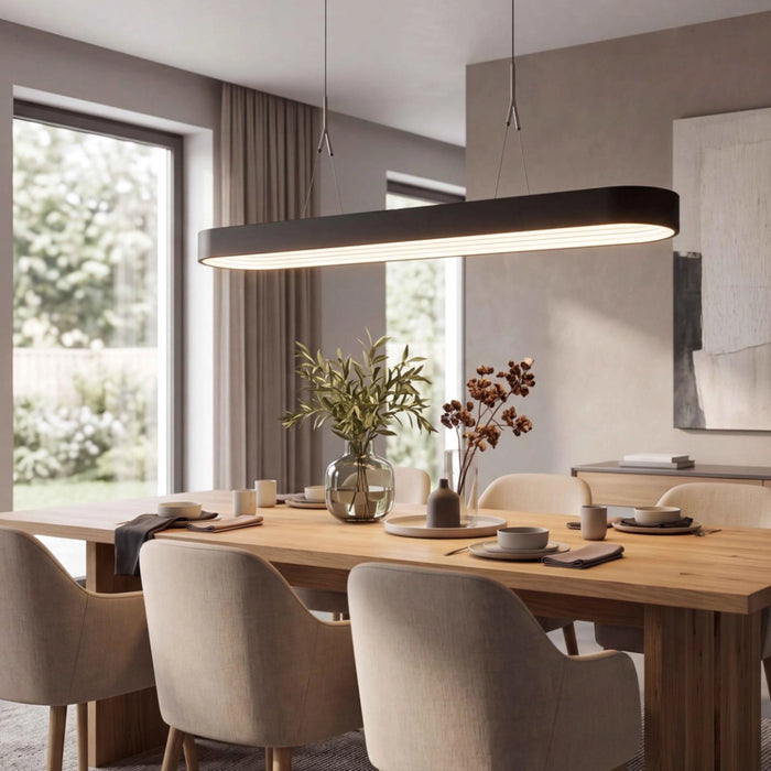 LED Rectangular CCT Pendant Light 120cm – White | Black