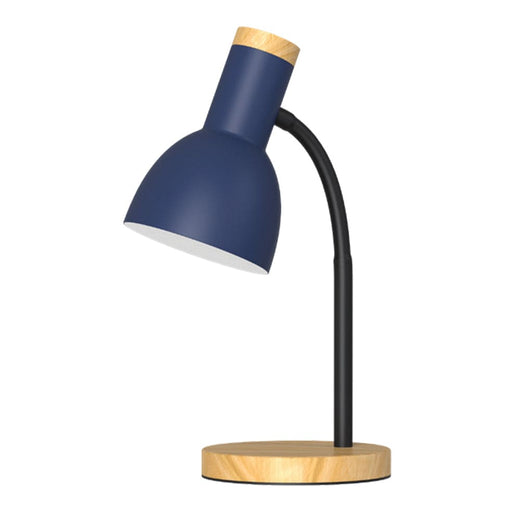 elevenpast table lamp Matt Blue Arcadia Metal and Wood Table Lamp In Matt Black | White | Blue | Green
