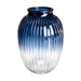 elevenpast glass vase Blue Blue Ombre Ribbed Glass Vase