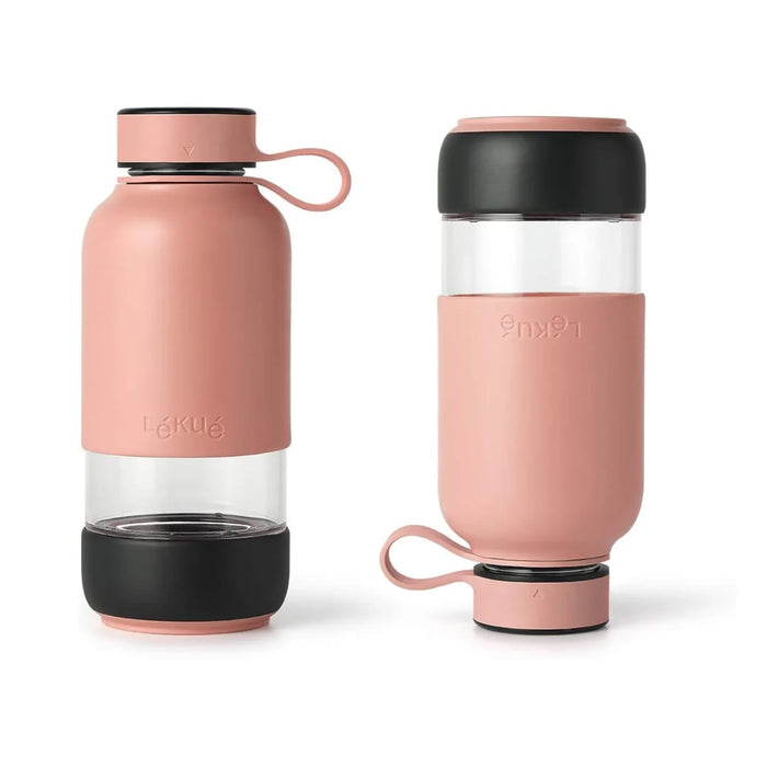 elevenpast drinking bottle Lékué To Go Glass Drinking Bottle, 600ml - Turquoise | Coral
