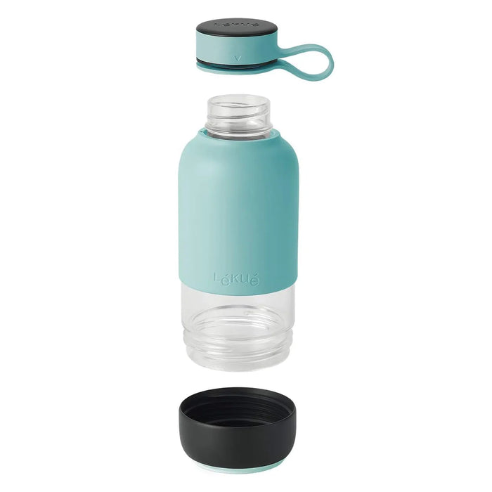 elevenpast drinking bottle Lékué To Go Glass Drinking Bottle, 600ml - Turquoise | Coral