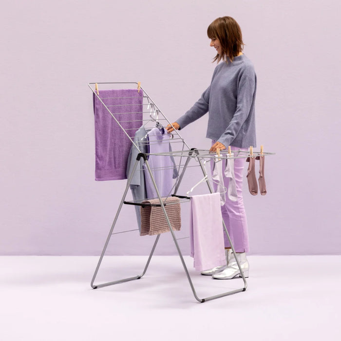 elevenpast drying rack Brabantia HangOn Drying Rack 20 metres – Matt Black | White | Metallic Grey