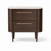 elevenpast Bedside Pedestal Noir Curved Bedside Table - Black | Dark Brown