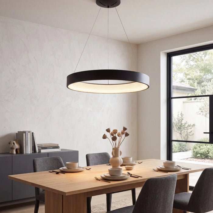 LED Ceiling Ring CCT Pendant Light 60cm - White | Black