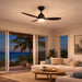 elevenpast Ceiling Fan DC Coastal Ceiling Fan with 18W LED Light and Remote – 132cm ABS Blades Black | White