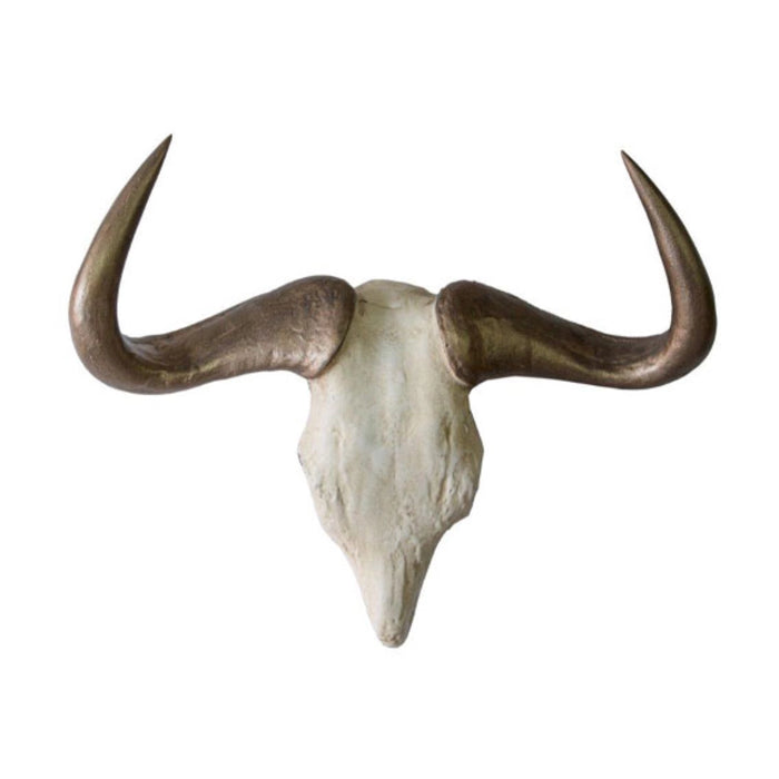 Buffalo Wall Decor – White with Gold Horns