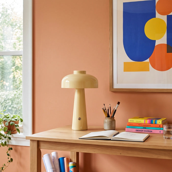Poppy Rechargeable LED Lamp - Mustard | Coral | Dusty Green