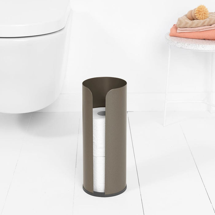 Brabantia toilet roll dispenser ReNew Toilet Roll Dispenser - Matt Steel | Soft Beige | Platinum
