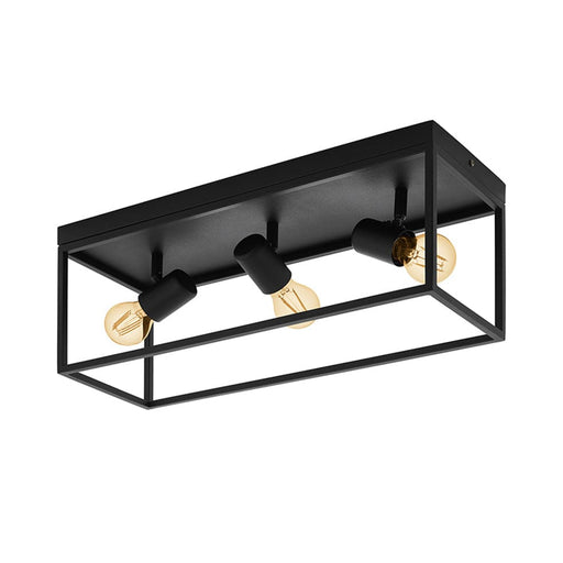 elevenpast Ceiling Light Silentina Steel Ceiling Light Black | Three Lights C690 9002759983338