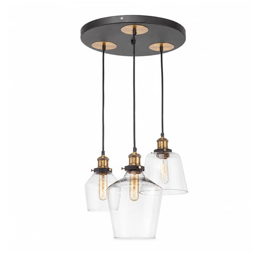elevenpast Antique Brass 3-Light Glass Cluster Pendant CA-KLCH-320901