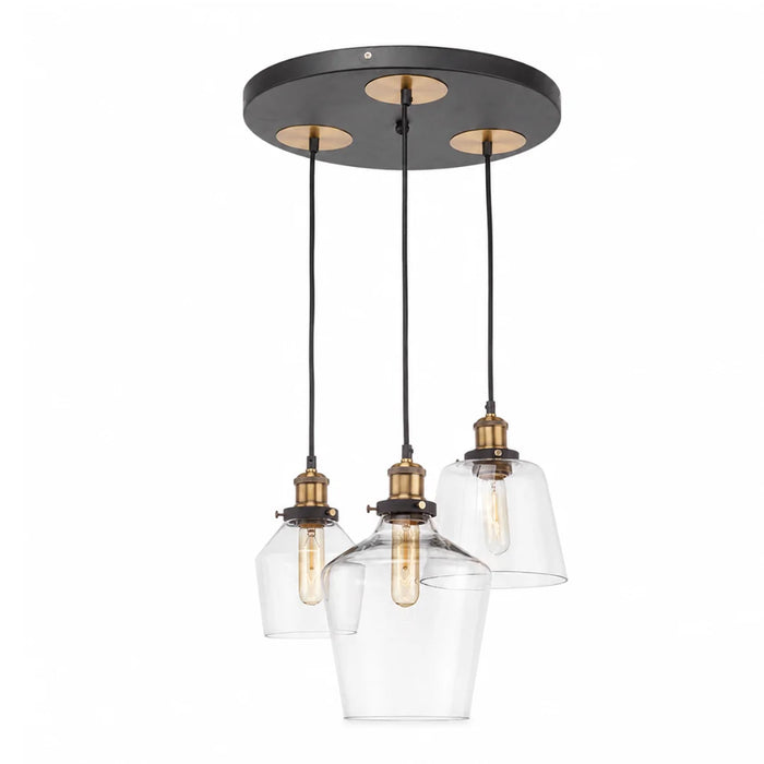 elevenpast Antique Brass 3-Light Glass Cluster Pendant CA-KLCH-320901