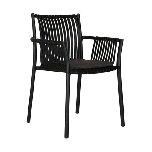 elevenpast Chairs Black Incas Arm Chair with cushion | Black, Taupe or Green CA1808BLACK