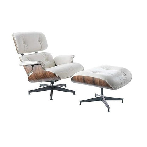 elevenpast Chairs White Replica Charles Eames Chair with Stool CAGEF999WHTWAL