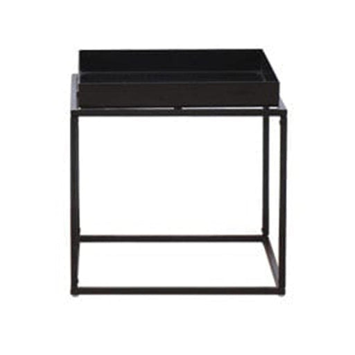 elevenpast Black Cube Low Side Table - Metal CAGT252SBLACK