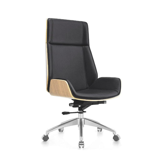 elevenpast Chairs Vega Leather and Aluminium Armless Office Chair CAH128NATBLACK