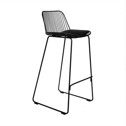 elevenpast Black Nova Bar Stool - Metal Frame with seat Cushion Black | White CAMC176HBLACK75 633710853811