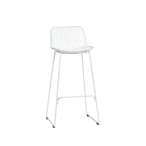 elevenpast White Nova Bar Stool - Metal Frame with seat Cushion Black | White CAMC176HWHTWH75