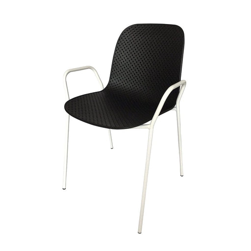 elevenpast Cora Arm Chair - Metal & Polypropylene CAOW103BLKWHT