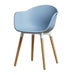 elevenpast Blue Contemporary Tub Chair - Polypropylene with Wooden Legs CAOW152WBLUNAT 633710853668