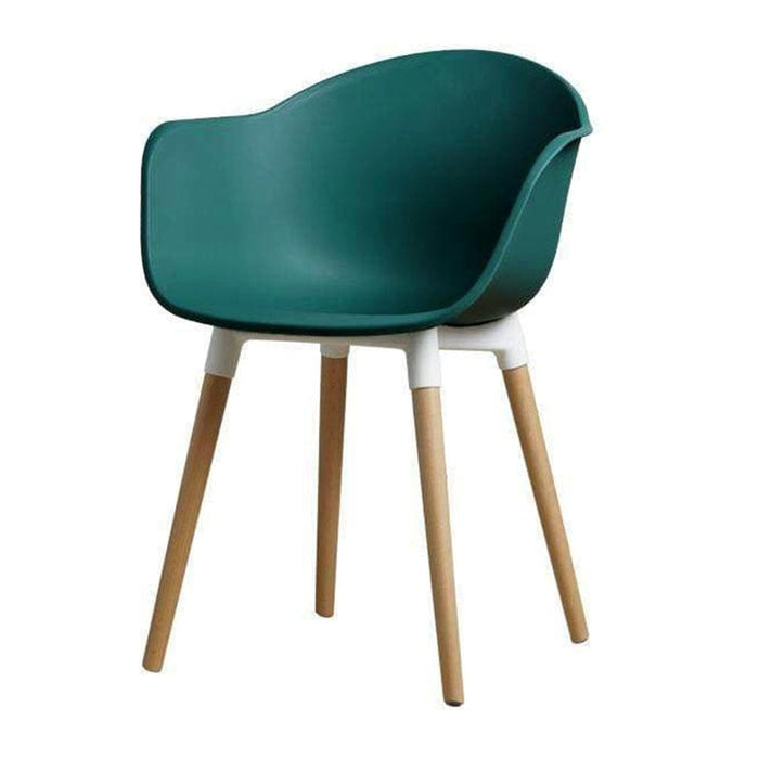 elevenpast Green Contemporary Tub Chair - Polypropylene with Wooden Legs CAOW152WGRNNAT 633710853675