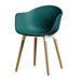 elevenpast Green Contemporary Tub Chair - Polypropylene with Wooden Legs CAOW152WGRNNAT 633710853675