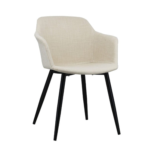 elevenpast Chairs Beige Fabric with Black Legs Diaz Arm Chair CASL7047BQBEIGE