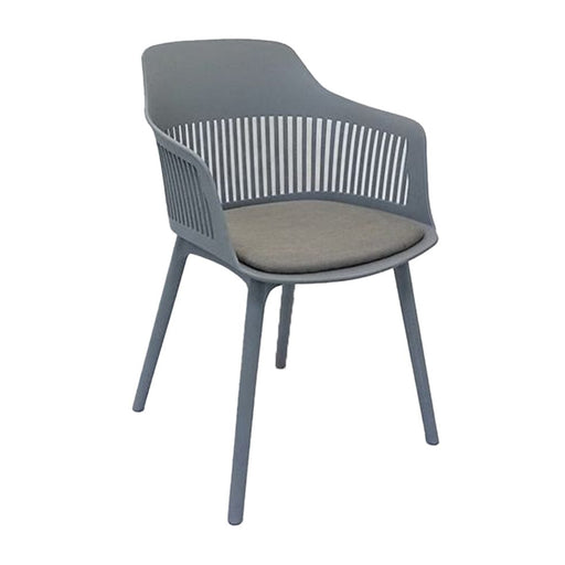elevenpast Chairs Grey Lyric Polypropylene Chair with Fabric Seat CASL7047DPGREYF