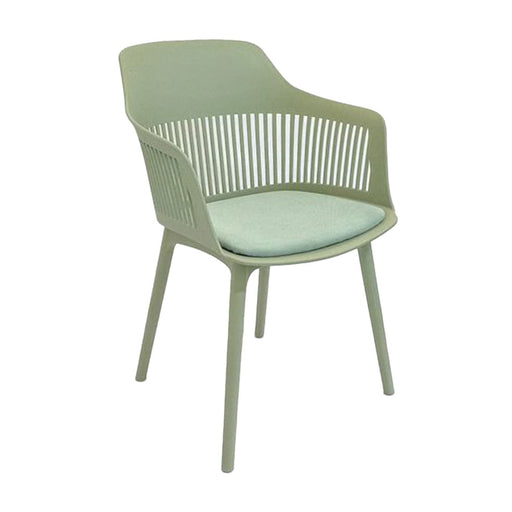 elevenpast Chairs Green Lyric Polypropylene Chair with Fabric Seat CASL7047DPGRNFA