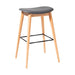 elevenpast Bar stool Grey Vera Bar Stool - Wood Frame with Upholstered PU Seat CAX339GREYNAT75