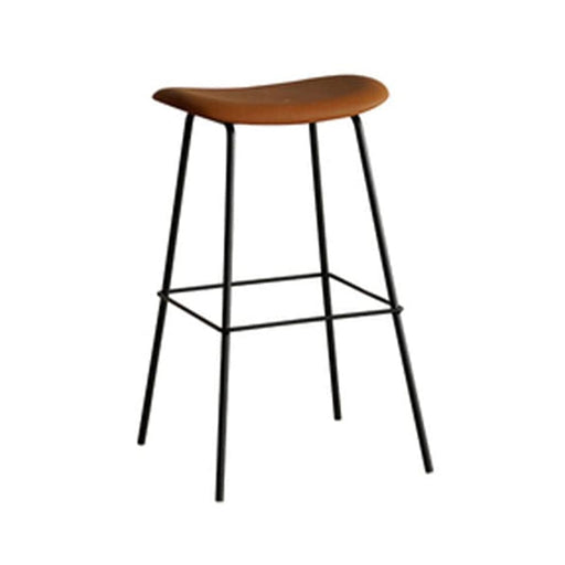 elevenpast Bar stool Tan Vera Bar Stool - Metal with Upholstered PU Seat CAX339TANPU75