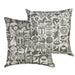 elevenpast Scatter Cushions Khaki on White Cushion Covers Africa Untamed - 60cm | 2 Colours CC6D-AF-0501