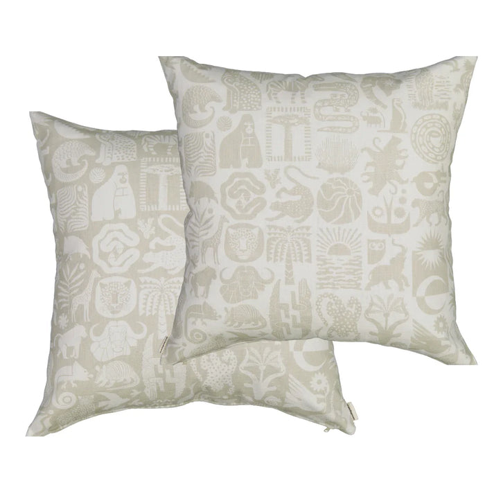elevenpast Scatter Cushions Stone on White Cushion Covers Africa Untamed - 60cm | 2 Colours CC6D-AF-0502