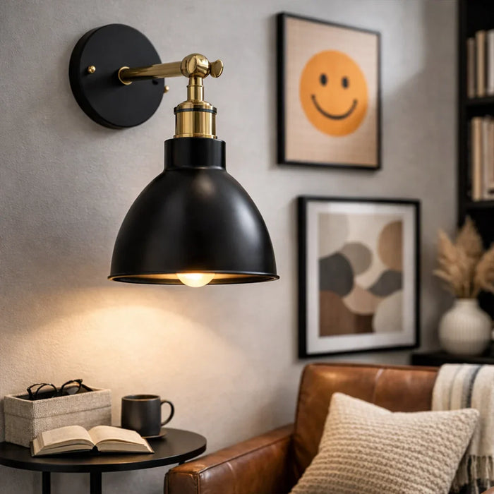 elevenpast Wall Light Atelier Metal Wall Light - White Chrome | Black Brass