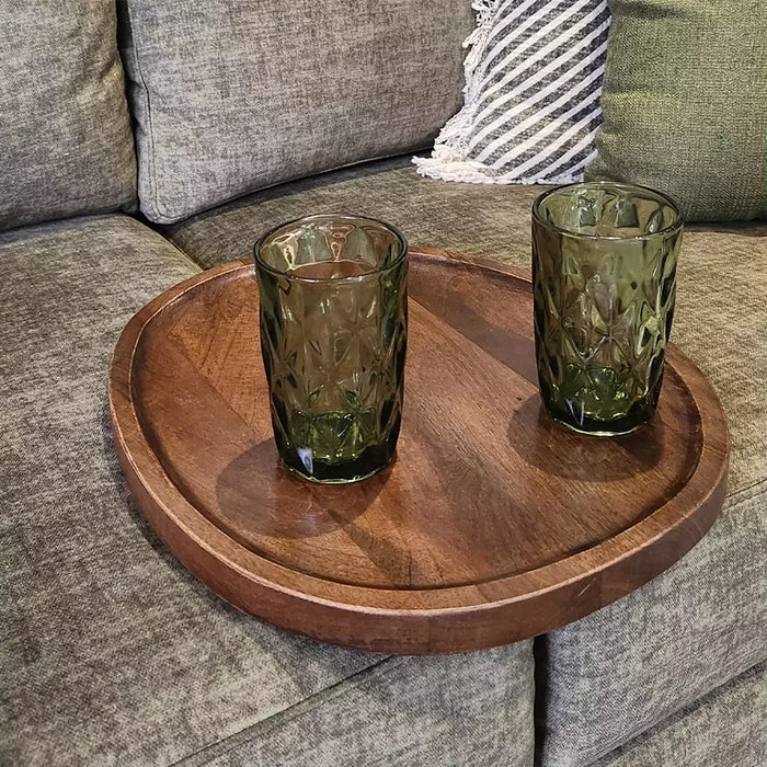 elevenpast Solid Mango Wood Sofa Tray in Black | Wallnut | Birch