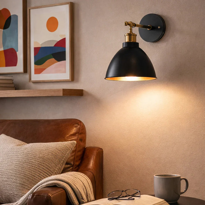 elevenpast Wall Light Atelier Metal Wall Light - White Chrome | Black Brass