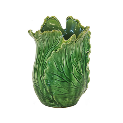 elevenpast vases Ceramic Cabbage Leaf Vase Green CERAMICCABBAGELEAFVASELARGE