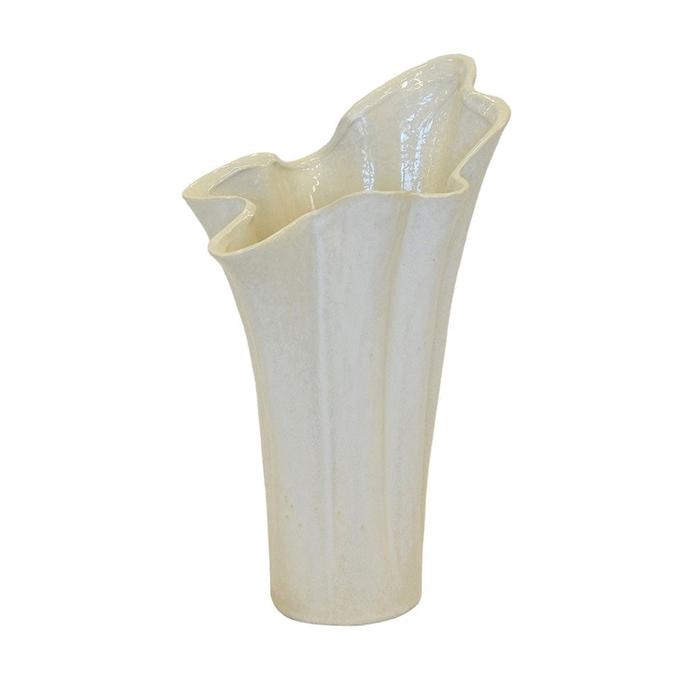 Ceramic Fluted Botany Vase White elevenpast