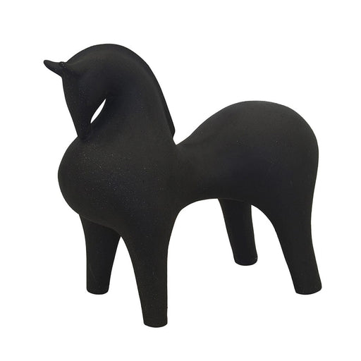 elevenpast Decor Ceramic Horse Statue Dark Grey CERAMICHORSESTATUEGREY