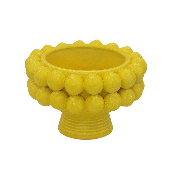 elevenpast Decor Bright Yellow Ceramic Lemon Pedestal Bowl Light Yellow | Bright Yellow CERAMICLEMONPEDESTALBOWLBRIGHTYELLOW